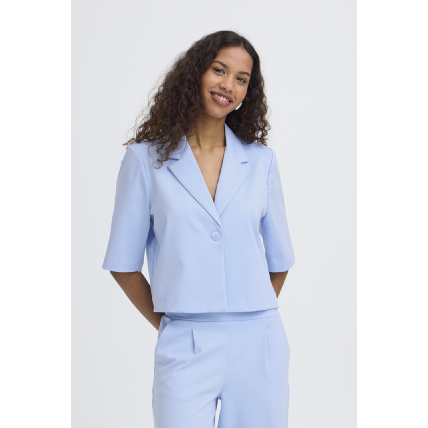 ICHI IHKate Sus Cropped Blazer Licht Blauw - Afbeelding 2
