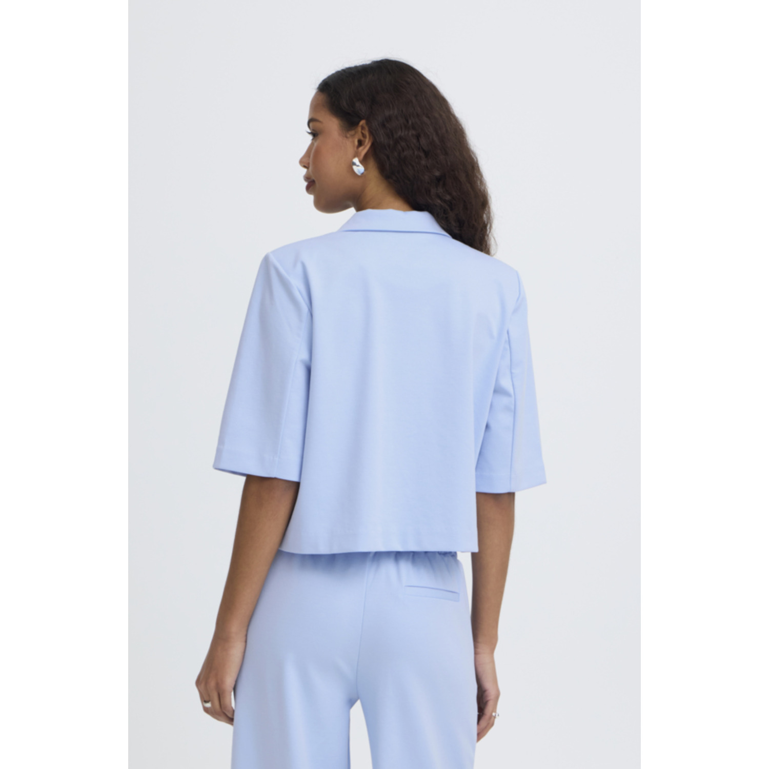 ICHI IHKate Sus Cropped Blazer Licht Blauw - Afbeelding 4