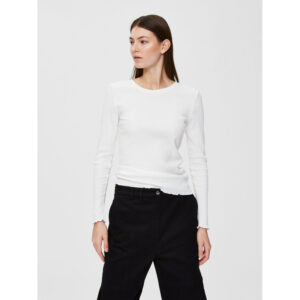 Selected Femme SLFAnna crew neck tee snow white