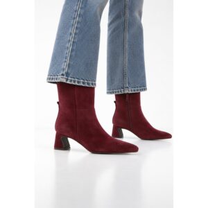 DWRS Label Archi Suede Enkellaarsjes Cranberry