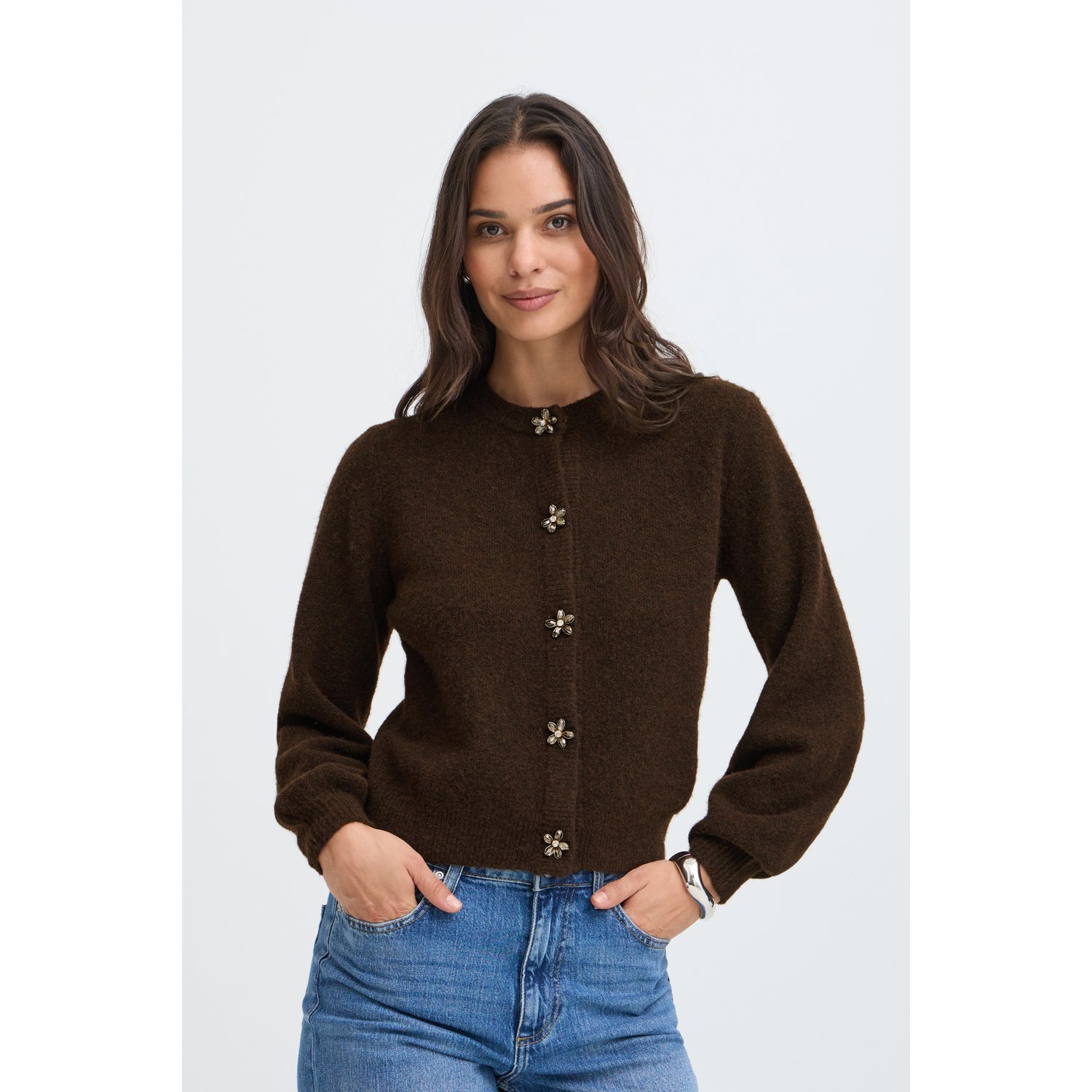 B.young BYOmea Deco Cardigan 2 Java Melange - Afbeelding 3