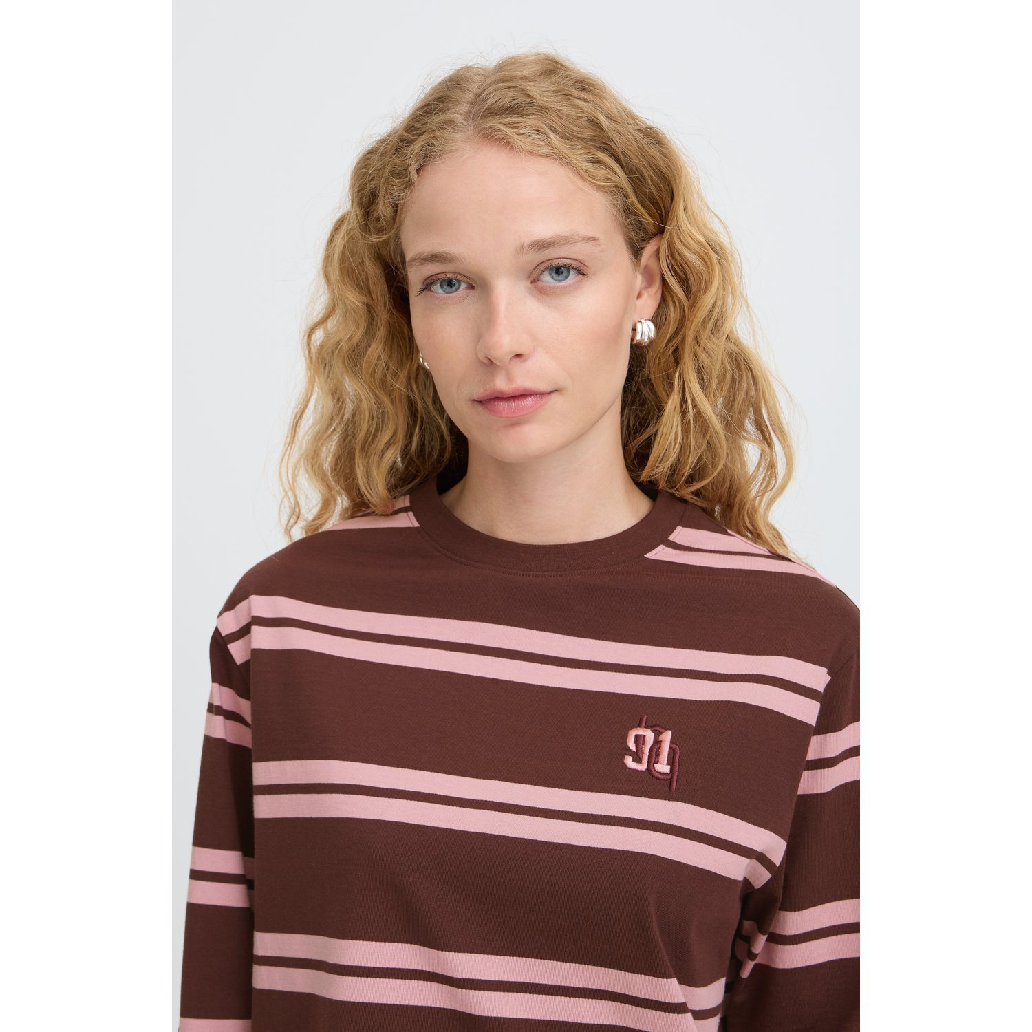 B.young BYRaja Stripe T-shirt Fudge Stripe - Afbeelding 4
