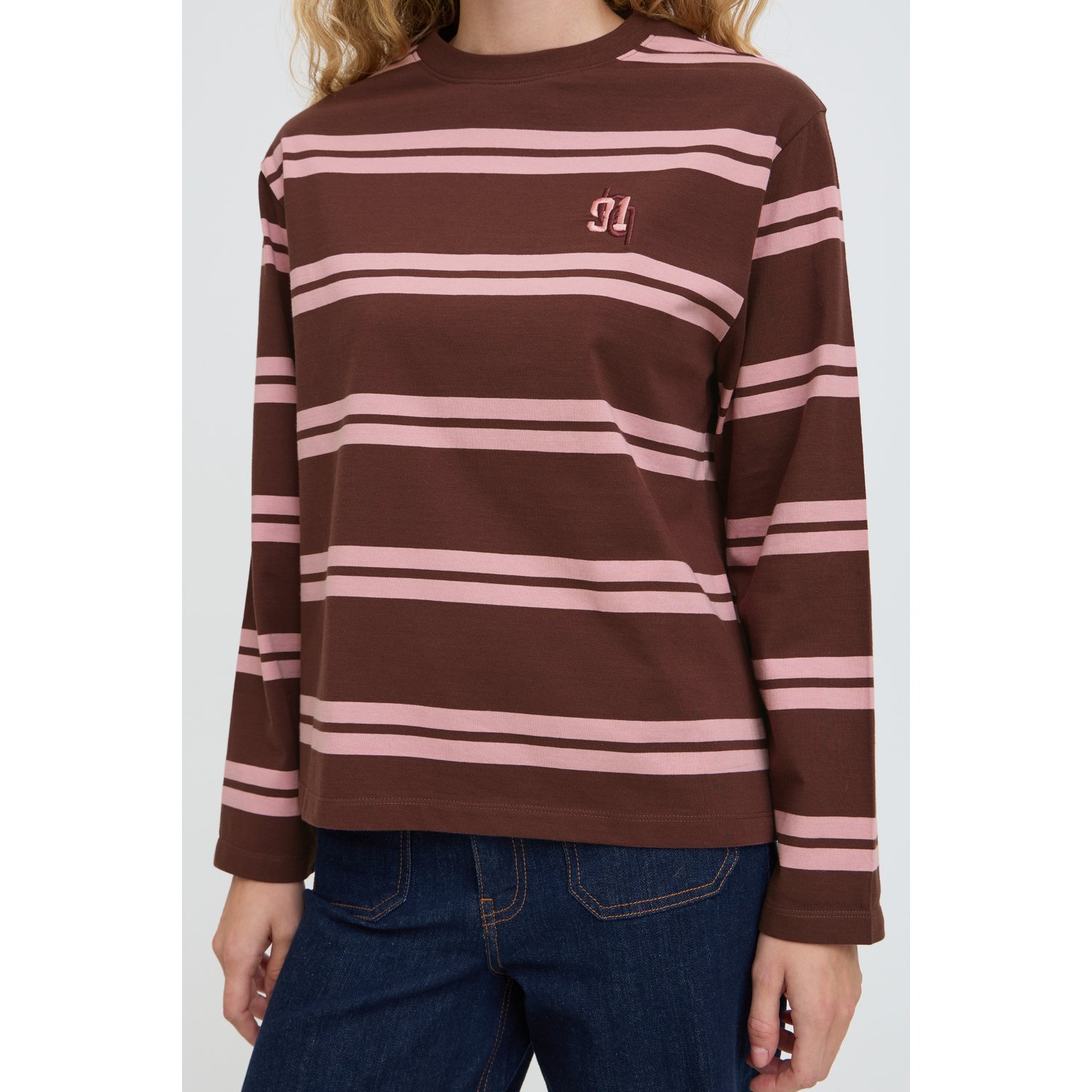 B.young BYRaja Stripe T-shirt Fudge Stripe - Afbeelding 3