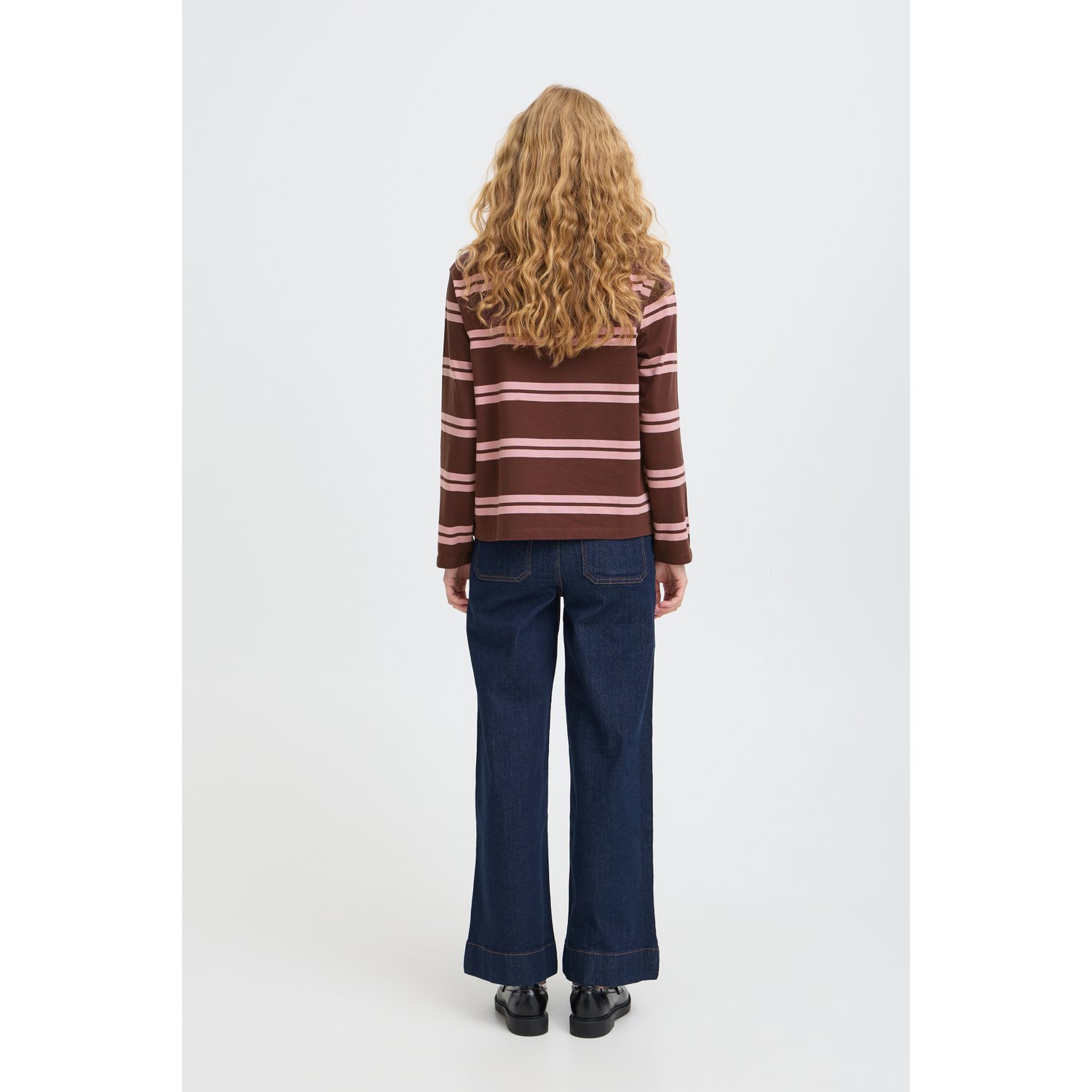 B.young BYRaja Stripe T-shirt Fudge Stripe - Afbeelding 2