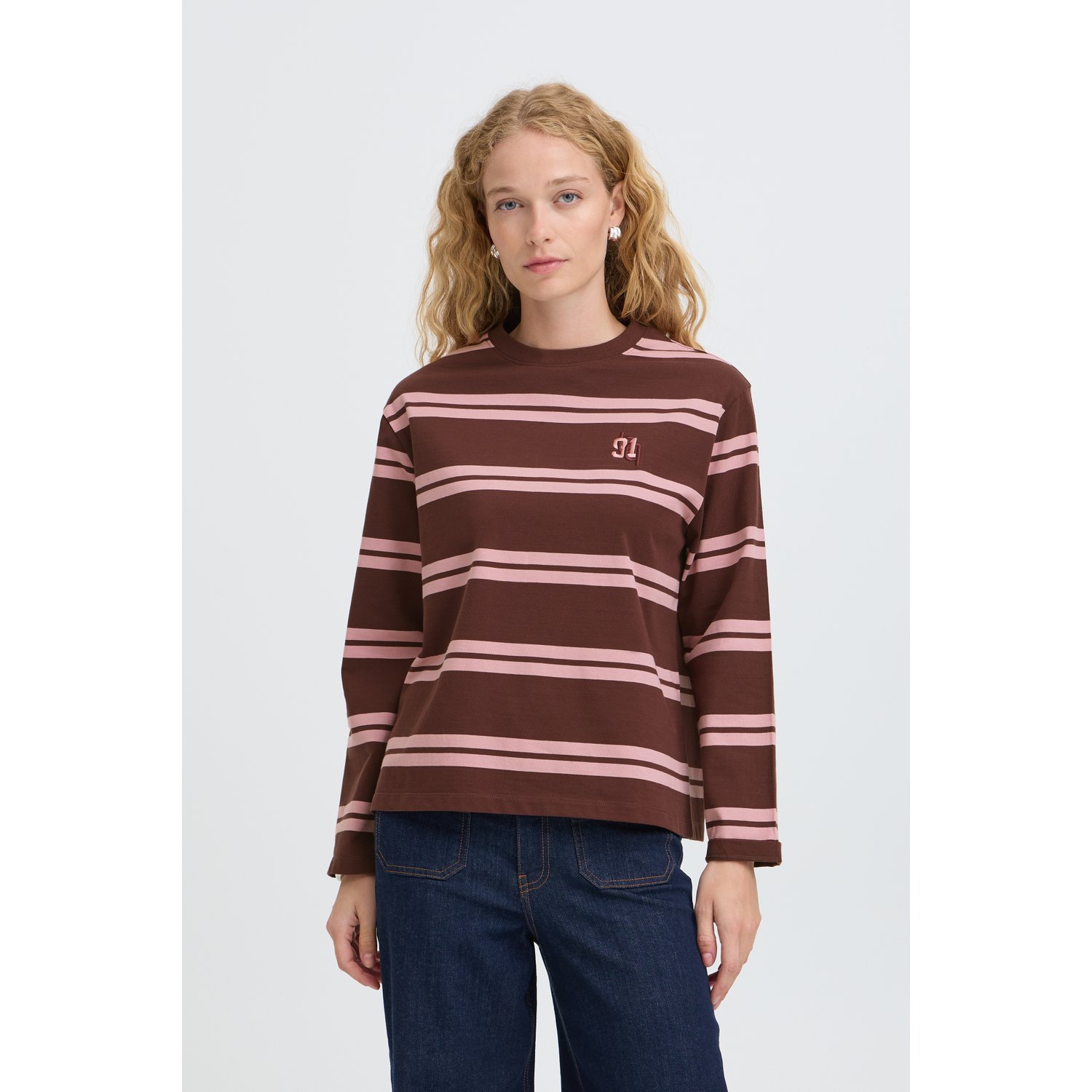 B.young BYRaja Stripe T-shirt Fudge Stripe