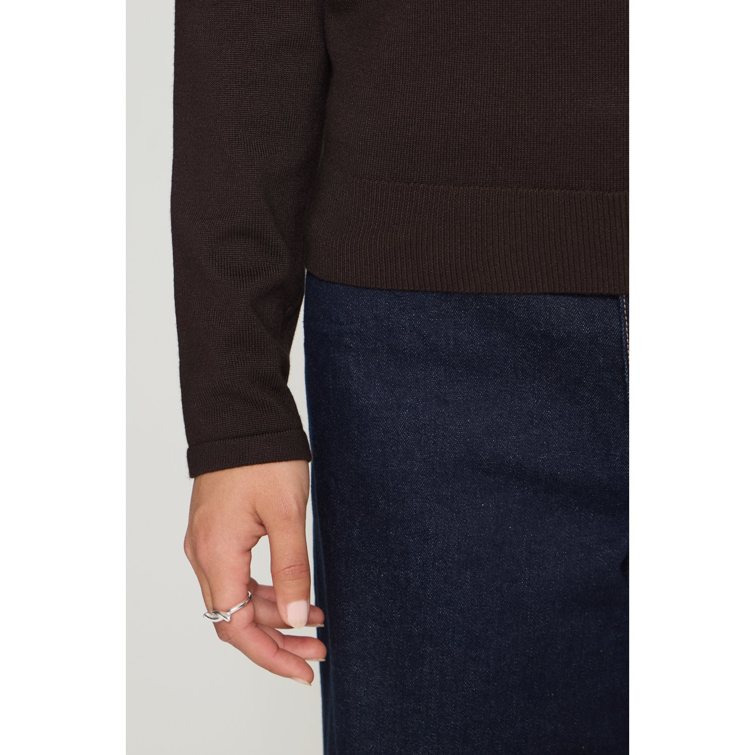ICHI IHLuls V-Neck LS Top Chocolate Torte - Afbeelding 4