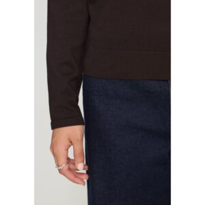 ICHI IHLuls Rib Polo Cardigan Chocolate Torte
