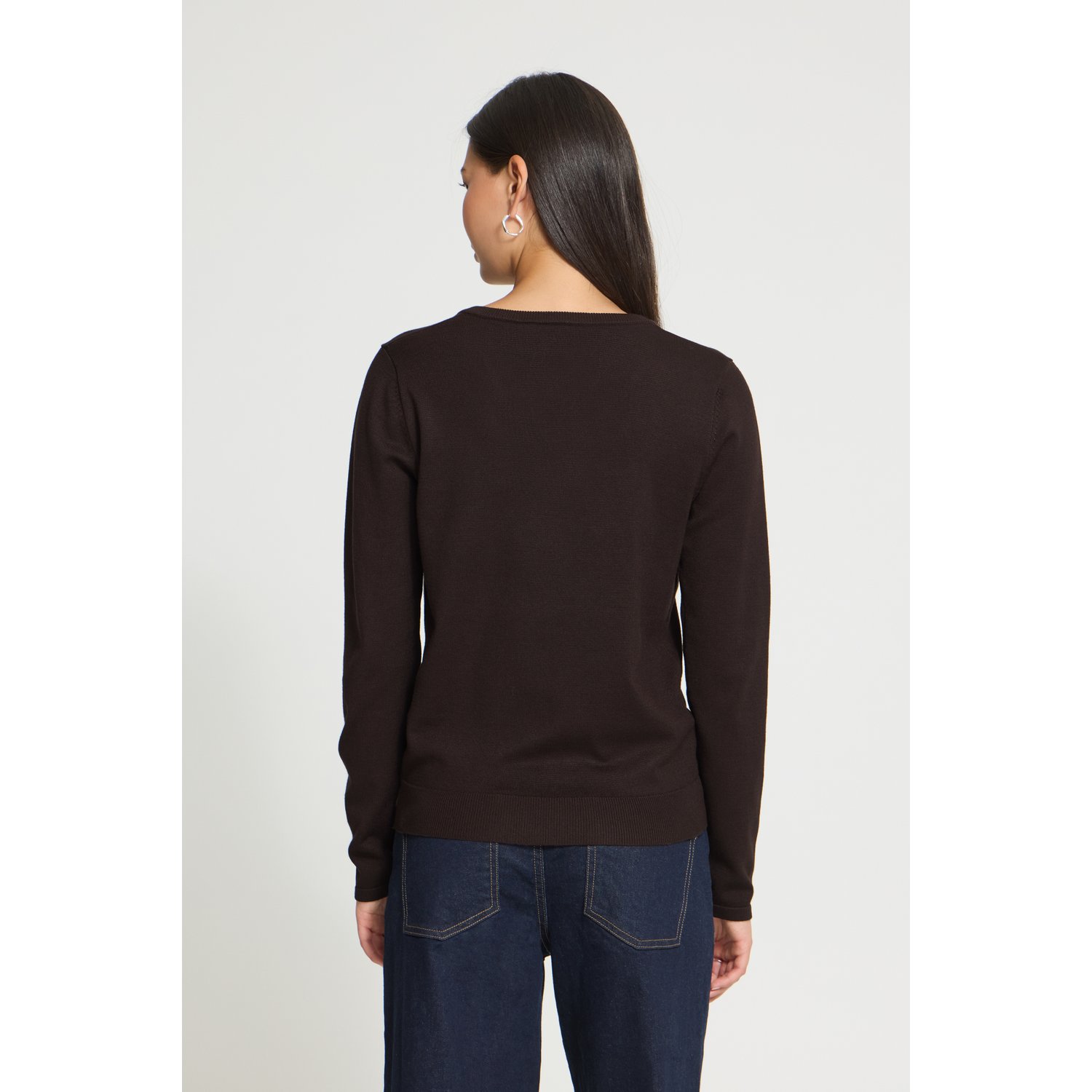 ICHI IHLuls V-Neck LS Top Chocolate Torte - Afbeelding 2