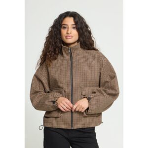 ICHI IHEsolu Check Jacket Brown Check