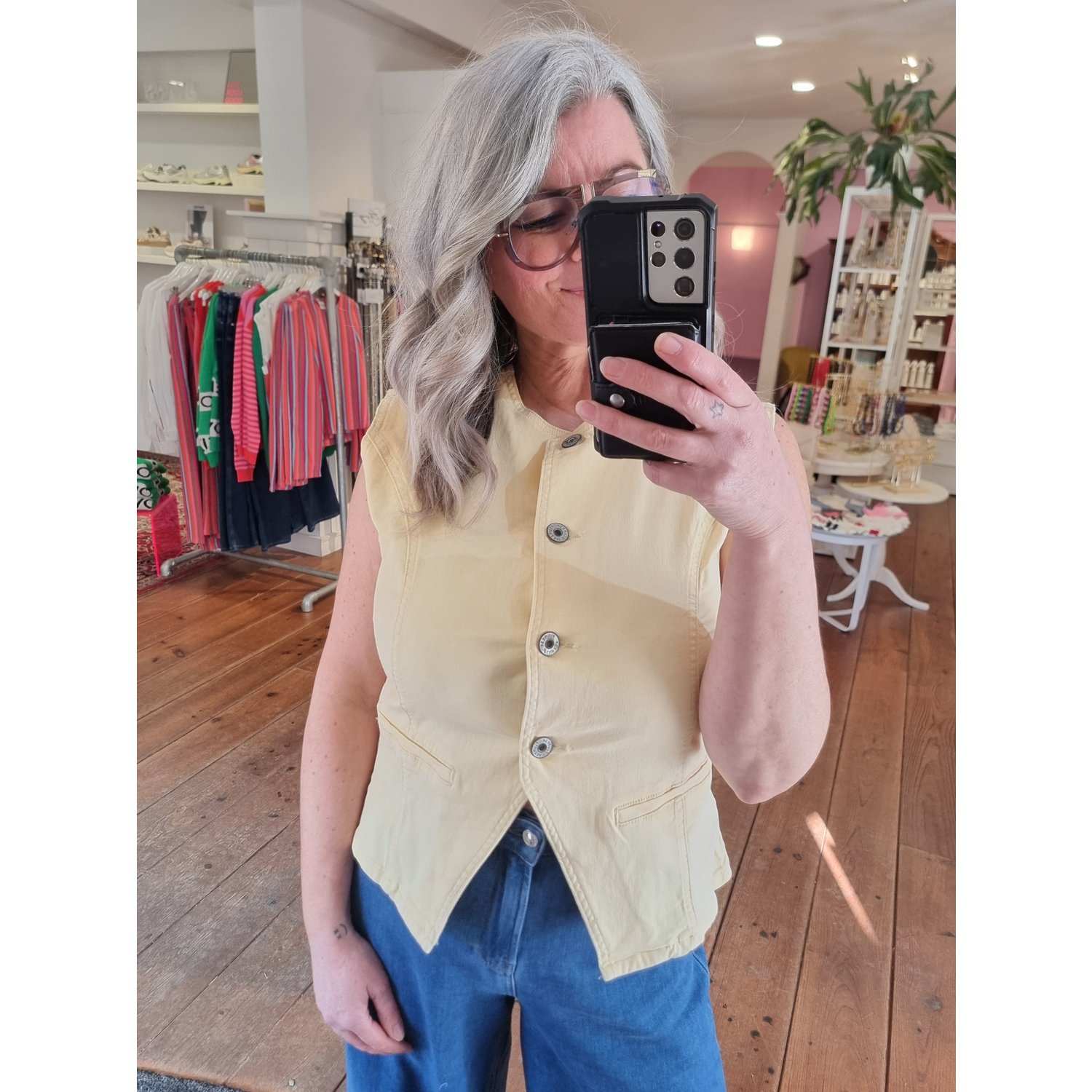 Fluresk Zeni Gilet Geel - Afbeelding 2