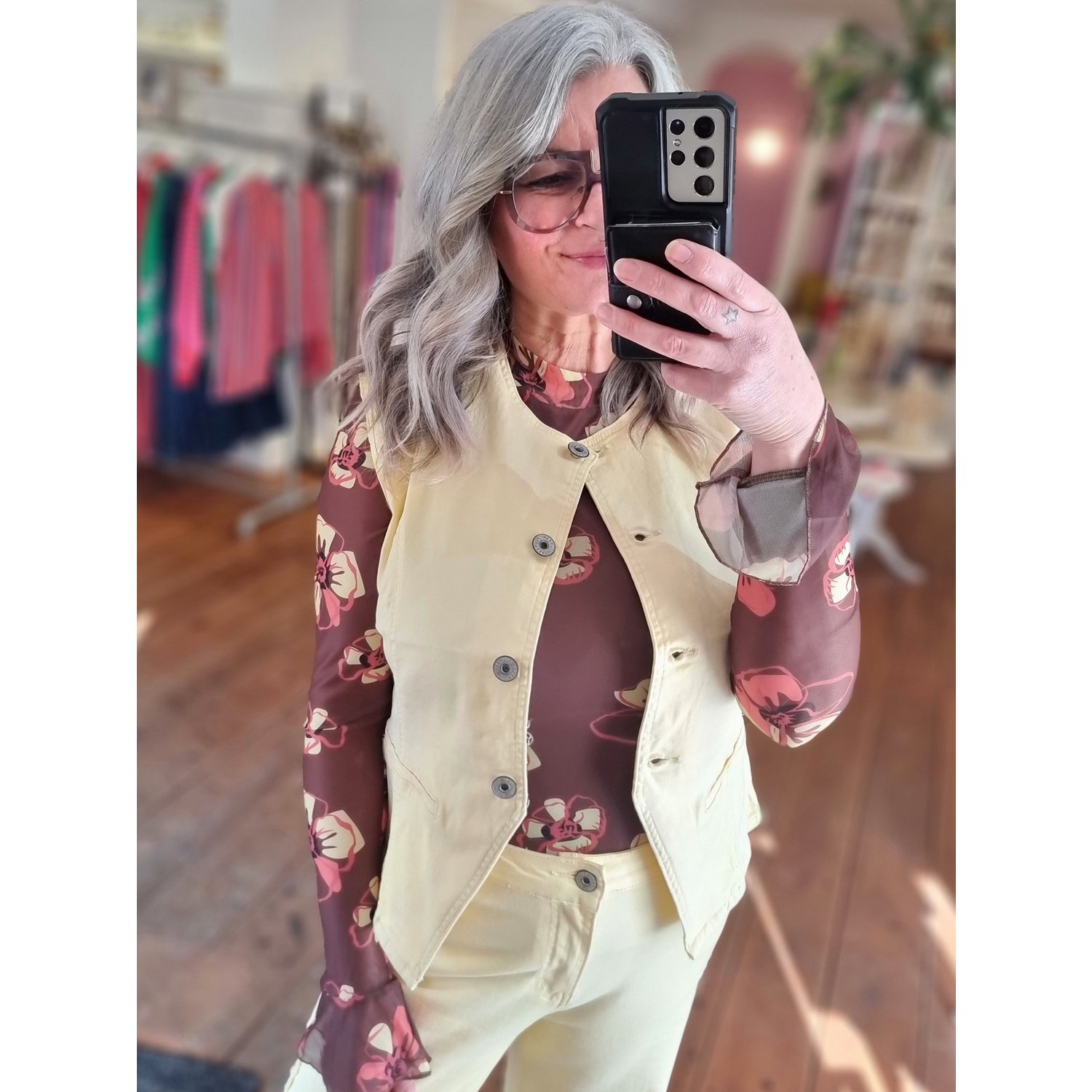 Fluresk Zeni Gilet Geel - Afbeelding 7