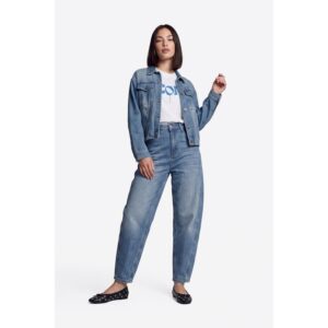 Fluresk Malti Barrel Jeans Denim Mid Blue