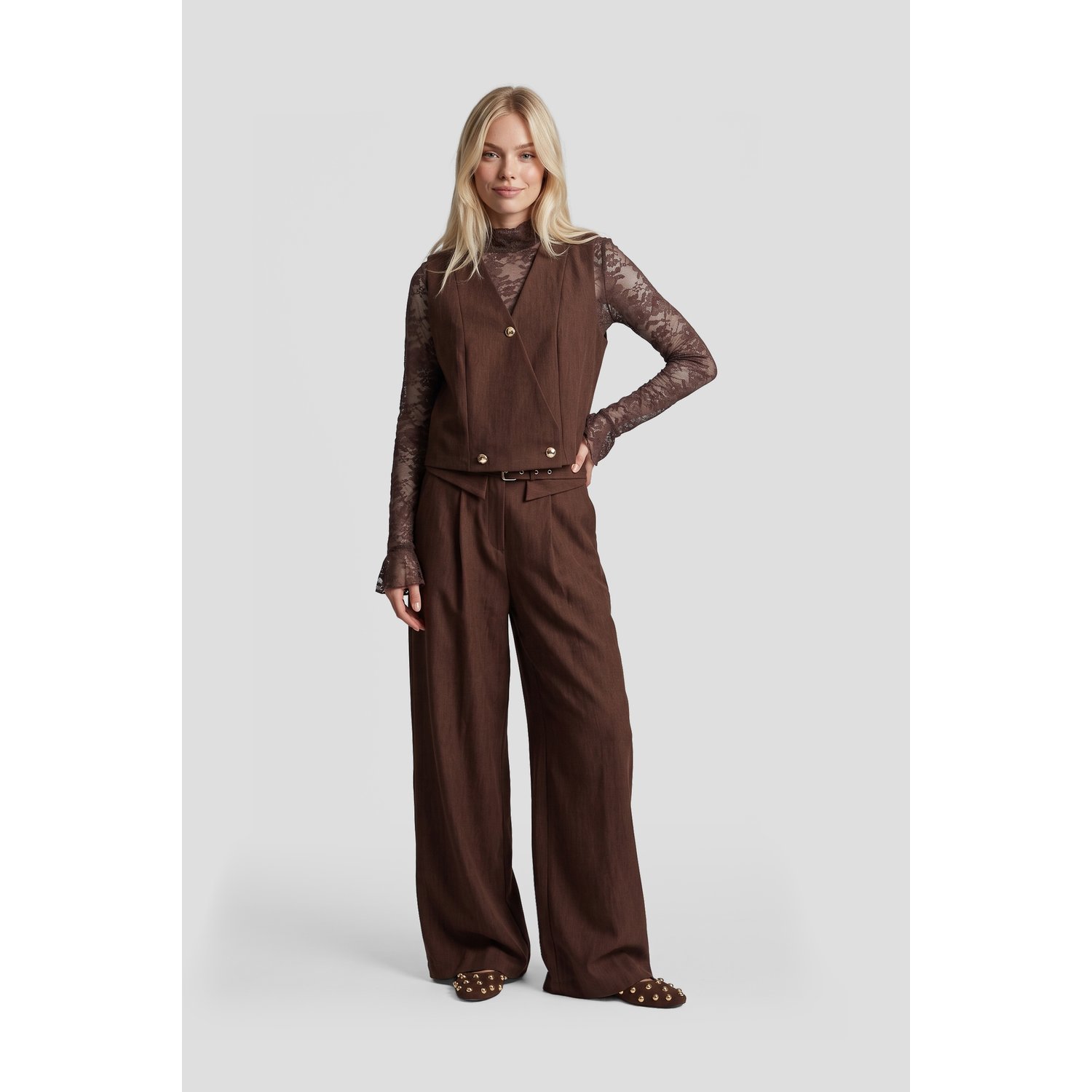 Fluresk Zumra Pants Mocha Brown - Afbeelding 3