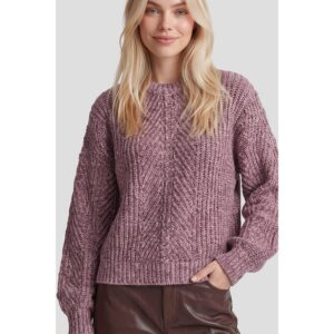 Fluresk Fenni Knit Sweater Mocha Brown/Piggy Pink