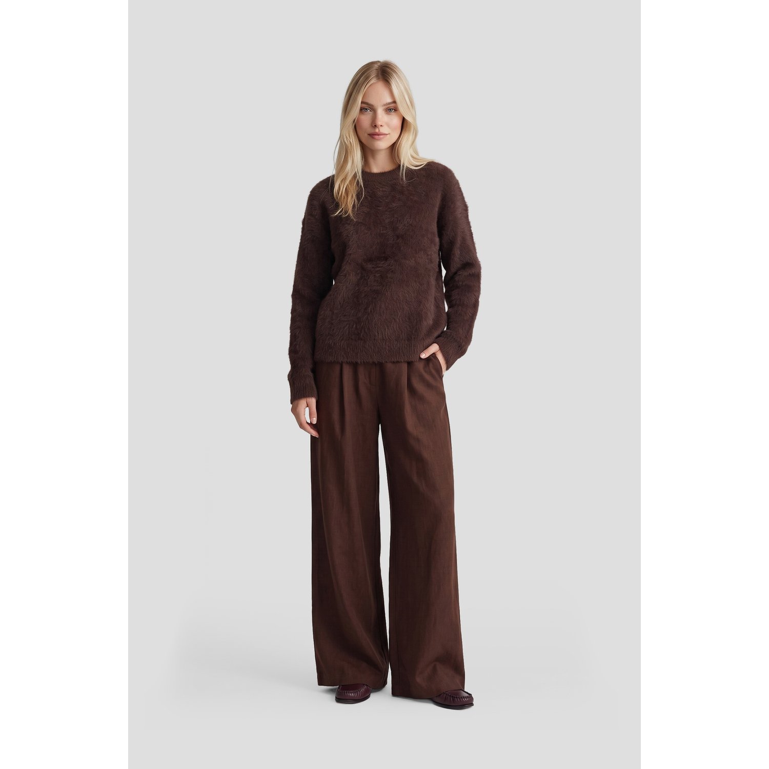 Fluresk Islene Knit Sweater Dark Chocolate - Afbeelding 3