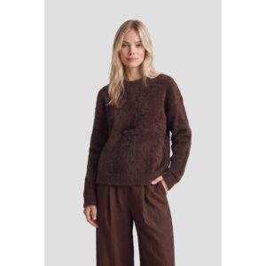 Fluresk Islene Knit Sweater Dark Chocolate