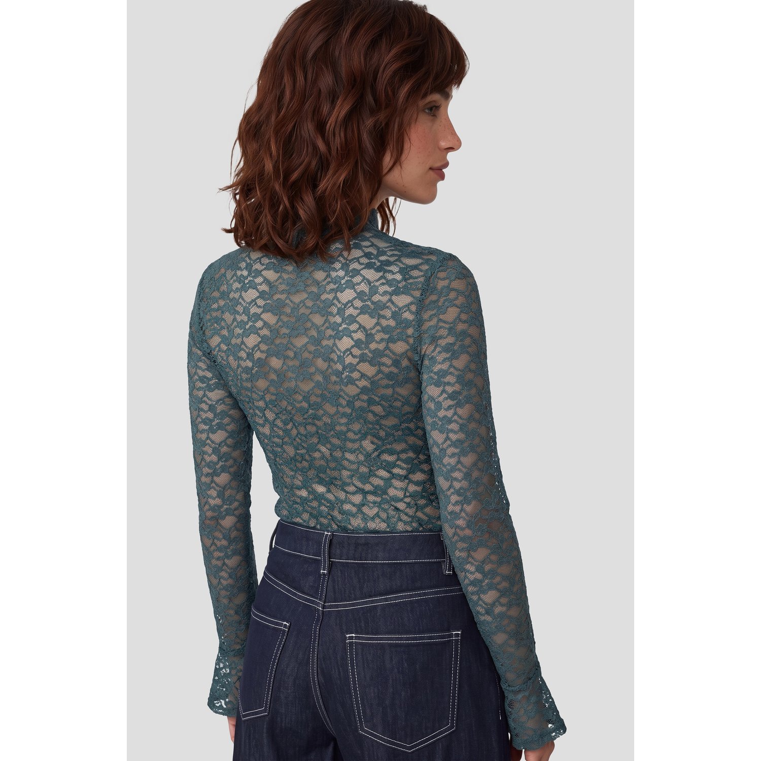 Fluresk Leena Lace Top Azure Green - Afbeelding 2