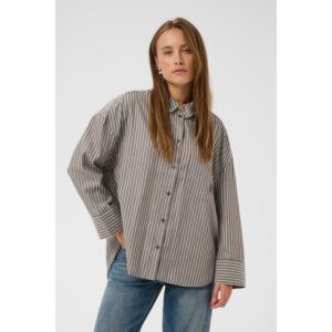 Culture CUManga Oversize Shirt Brown/White Stripe