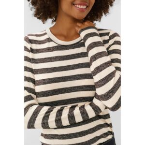 Culture CUCat Alexandra LS Oneck Top Brown/Whitecap