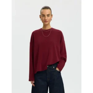 Selected SLWOversized LS Tenny Top Tawny Port