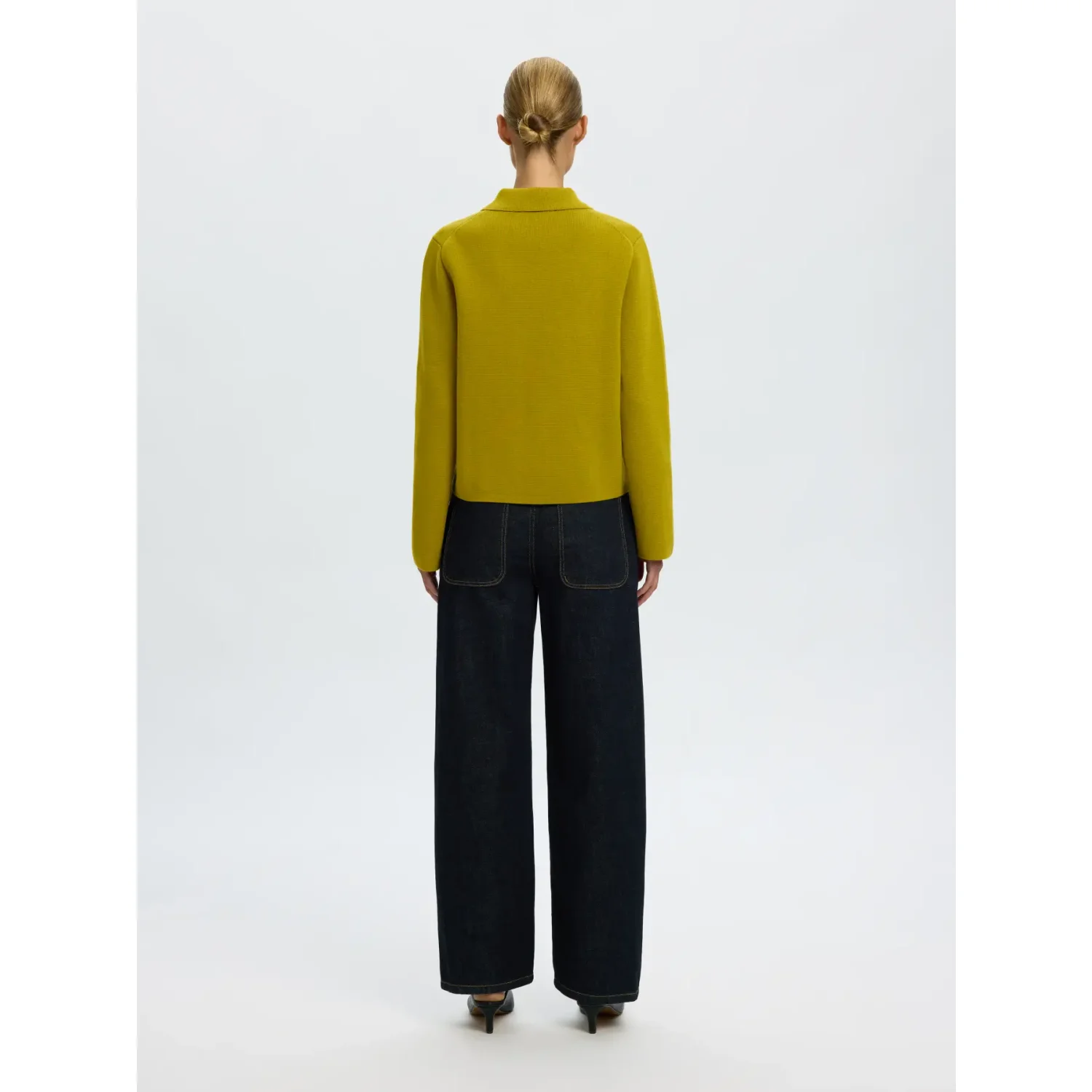 Selected SLWMika LS Knit Cardigan Avocado Oil - Afbeelding 4