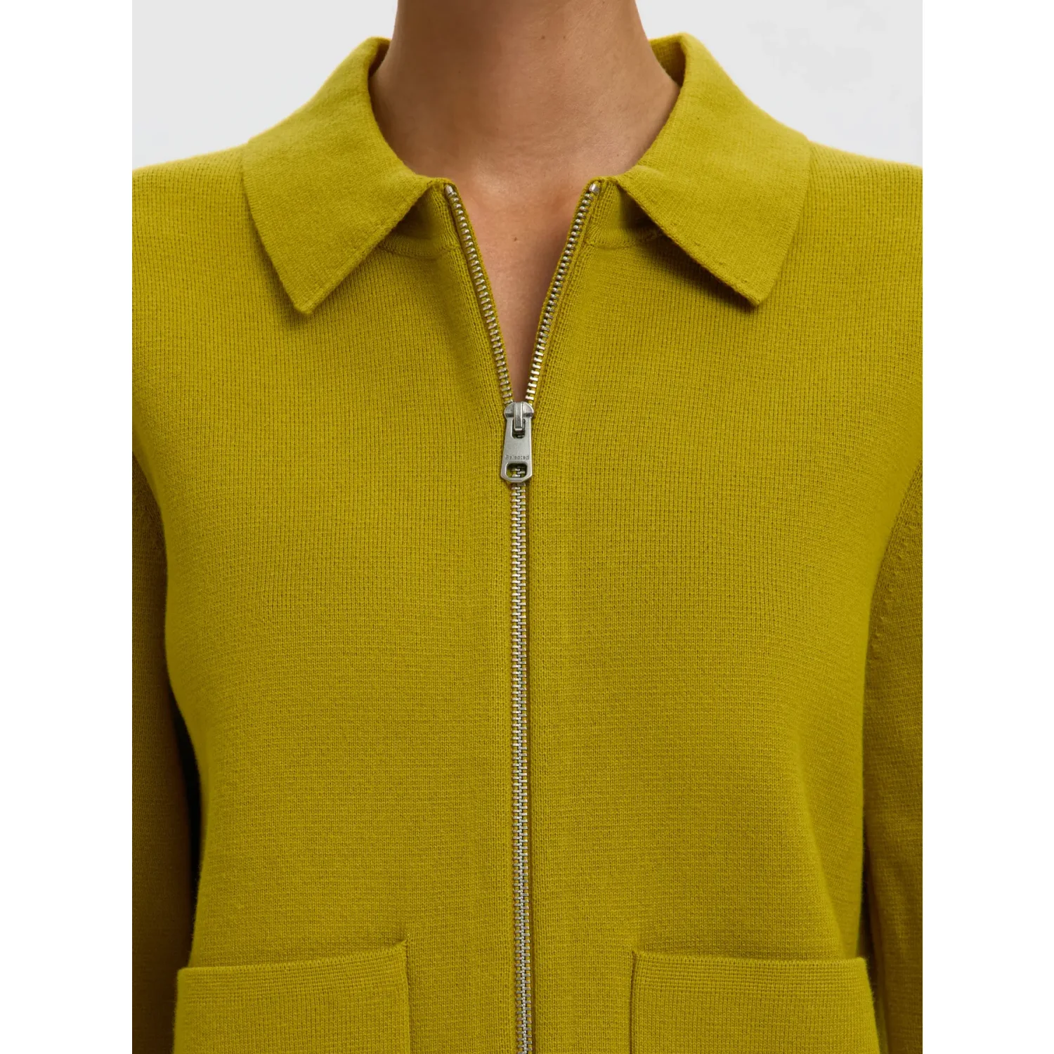 Selected SLWMika LS Knit Cardigan Avocado Oil - Afbeelding 2