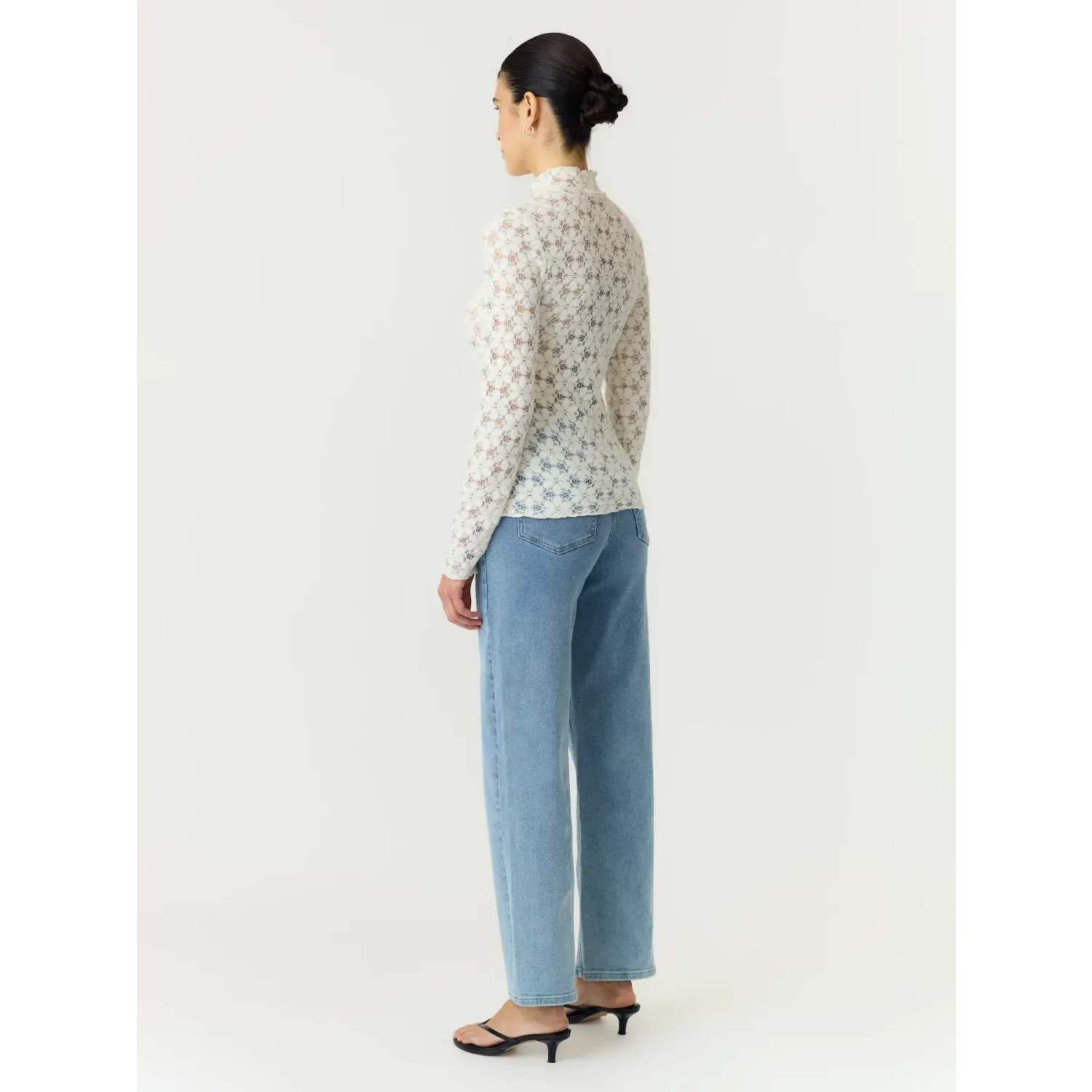 YAS YASGayi LS Lace Top Pristine - Afbeelding 4