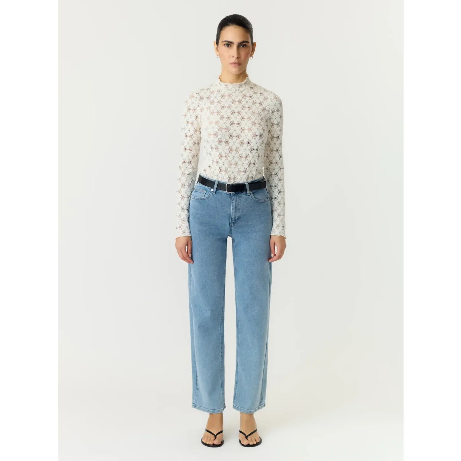 YAS YASGayi LS Lace Top Pristine - Afbeelding 2