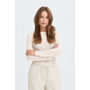 B.young BYPriya Lace T-Shirt Oatmeal
