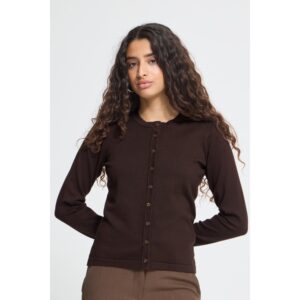 ICHI IHLuls O-Neck Cardigan Chocolate Torte