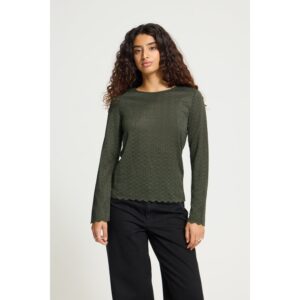 ICHI IHNojella LS Lace Top Forest Night