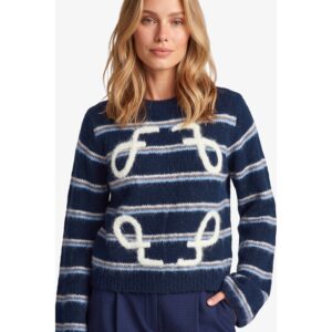 Fluresk Mitzy Knit Top Navy Blue Vanilla