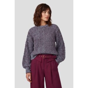 Fluresk Fenni Knit Sweater Dusky Maroon/Cloud Blue