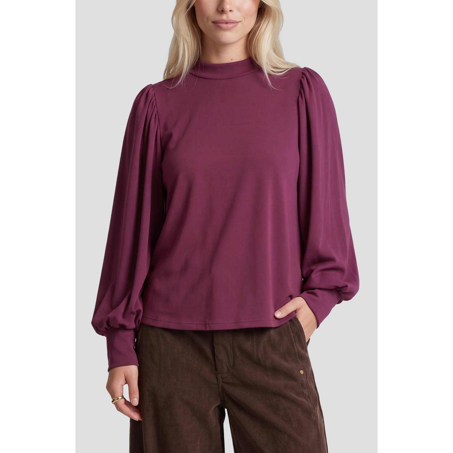 Fluresk Caro Top Dusky Maroon